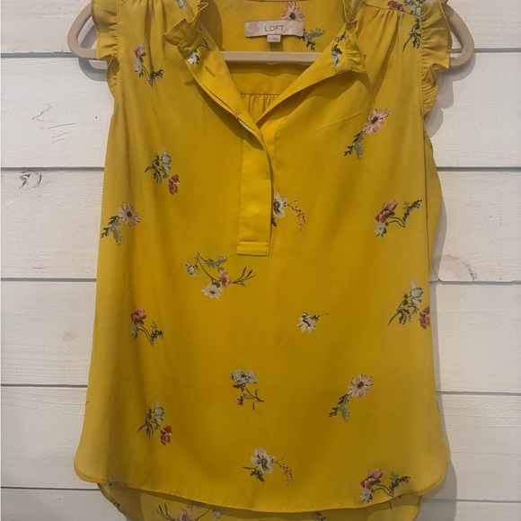 LOFT Deep Yellow Ruffled Sleeveless Blouse in size XS
Great Condition! - Picture 5 of 12